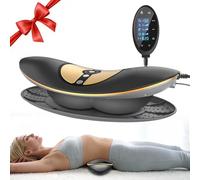 Zenopax 4-in-1 Electric Lumbar Traction Device - Adjustable Back Massager for Deep Tissue Pain Relief with Heat, Vibration, Electrotherapy, Home Lumbar Decompression ＆ Sciatica Relief(Golden)