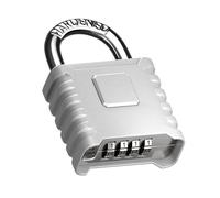 Zenora Heavy Duty Padlocks with Code 52mm 4 Digit Specially Designed Combination Padlock Outdoor Padlock Weatherproof with Hardened Steel Shackle, Ideal for Doors, Garage (Silver, Pack of 1)