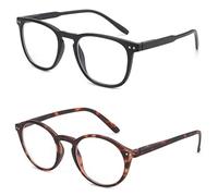 ZENOTTIC 2 Pack Square and Round Blue Light Blocking Reading Glasses for Men and Women - Anti Glare Glasses for Sports, Computers, and Gaming