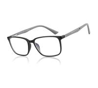 ZENOTTIC Blue Light Glasses,Reading Glasses for Men Square Frame Anti-Glare Sport Computer Glasses Black 2 x