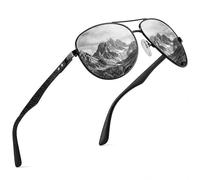 ZENOTTIC Pilot Polarised Sunglasses Mens Womens Carbon Fiber Metal Frame Mirrored UV400 Protection Unisex Classic Retro Style