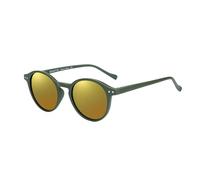 ZENOTTIC Polarized Round Sunglasses, Stylish Sunglasses for Men and Women Retro Classic, Multi-Style Selection, Matte Green/Yellow Mirror, M