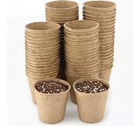 Zenova 100PCS 8cm Biodegradable Planting Pots for Seeds,Eco-Friendly Seed Starter Pots Nursery Cups for Planting, Transplantable Seedling Trays for Garden Vegetables, Flowers, Herbs (200PCS)