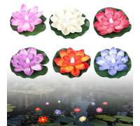 Zenova 6PCS Floating Pool Lights, Floating LED Lotus Lights for Pool, Pond, Wedding, Battery Operated Led Floating Flower Lamp, Decorative Outdoor Garden Fountain & Party Light