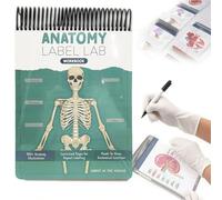 Zenova Anatomy Label Lab Workbook, Creative Human Anatomy Busy Book, Physiology Study Tools, 100+ Full-Color Dry-Erase Pages, for Medical School Students, Doctors, Nurses (Green)