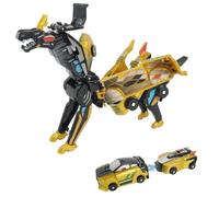 Zenova Collision Transforming Dinosaur Car Toy, 2 Magnetic Cars Transform into Dinosaur Toys for Kids Toddler,Fun Deformation Robot Dino Car Christmas Birthday Gift Toys for Boys Girls (Yellow)