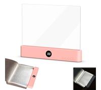 Zenova Flat Book Light, Rechargeable LED Reading Light, Full Page Eye Protection Book Night Light with 3 Colors & Timer, Portable Clear Panel Reading Lamp for Bed, Car & Travel (Pink)