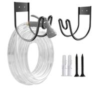 Zenova Garden Hose Holder Wall Mounted, 14kg Load Capacity Water Hose Hanger with Nozzle Slot for Hosepipe Wall Storage, Hose Storage Hook Hose Wall Bracket for Outdoor Garden Garage Patio (Black)