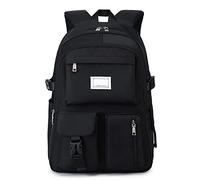 Zenova Girls Backpack School Bags, Large Capacity Backpacks Middle High School Multi-Pocket Waterproof School Bookbag for Children Teen Girls (Black)
