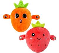 Zenova Interactive Music Plush Toy, Body Sensing Sensor Doll with Piano & Fruit Metronome Sounds, Educational Interactive Stuffed Animal Gift for Kids Boys Girls (carrot+strawberry)