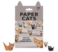Zenova Paper Cats Origami - Origami Cats to Fold Your Own Paper Cat,3D DIY Cute Kitten Origamis Papercraft Kit,Fun Craft Activity for Kids Adults,Desk Decoration & Cat Lovers Gift (50PCS)