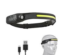 Zenova Rechargeable Sensor Head Torch,Smart Motion Sensor Headlight,230° Wide Beam LED COB LED Headlamp,Constant On/Sensing 2 Modes Sensor Head lamp for Camping Hiking Fishing Running Work (1, A)