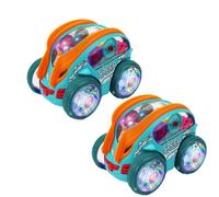 Zenova Speedlite Dynamic Gear-Powered Car with LED Lights, Children's Light Up Toy Cars, Bump and Go Toy with Transparent Body and Colorful Moving Gears for Boys & Girls (2 pack)
