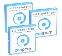 zenpore 12.5 cm Lab Filter Paper, Standard Qualitative Grade 1 - ZENPORE Medium Flow 125 mm (Set of 3 x 100 Discs)