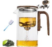 Zenpour Magnetic Filtration Tea Infuser, Luva Tea Pot, 520/720ml Elevaur Magnet Magic Teapot, Enchantipot Magic Tea Pot with Wooden Handle (S)