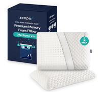 ZenPur Memory Foam Pillow - Orthopedic Neck Support, EU-Made, Side Sleeper Pillow with Bamboo Cover, Alleviates Neck, Shoulder Pain, and Aids Spine Alignment, Medium Firm 2 Pack