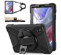 ZenRich Case for Samsung Galaxy Tab A7 Lite 8.7 inch 2021 SM-T220/T225/T227, Shockproof Rugged Case with Kickstand Pencil Holder Hand Strap Shoulder Strap for Samsung A7 Lite Tablet Case, Black
