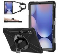 ZenRich for Samsung Galaxy Tab S10 Plus / S9 FE Plus Case 12.4 inch 2024, Rugged Shockproof Case with Stand Hand Strap Pen Holder Shoulder Belt for Samsung S9 FE+/S9+/S8+/S7 FE/S7+ Tablet Case, Black