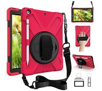 ZenRich iPad 8th/7th Generation Case with Pencil Holder, Stand, Hand & Shoulder Straps, for iPad 10.2 Inch 2019 A2197/A2198/A2200