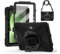 ZenRich Rugged Case for Galaxy Tab Active 5 Pro/Active 4 Pro 10.1-inch 2025 | Full-Body Shockproof Protective Case w/ 360 Rotating Kickstand Hand Strap Shoulder Belt for Samsung Active5 Pro Tablet, Black