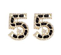 ZENRUIMING 2 Count Unisex Classic Formal Brooch Set with Rhinestone Star Number 5 Lapel Pin, Alloy, Clear