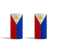 ZENRUIMING 2 Pack some Asian countries flags Neck Gaiters, multifunctional outdoor cycling masks, The Philippines, One size