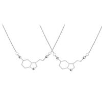 ZENRUIMING 2 Pcs Happiness Dopamine Molecule Necklace, Chemistry Molecular Structure Necklace Pendant for Chemistry Teachers Teaching Scientists