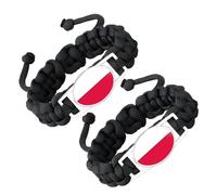 ZENRUIMING 2 Pcs Poland Flag Braided Rope Bracelet, Creative Ethnic Style Adjustable Handmade Multi-Layer Braided Twisted Crystal Glass Flag Bracelet, Poland Travel Souvenir