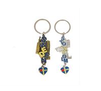 ZENRUIMING 2 Swedish keychains, Swedish flag metal pendants, Stockholm building tourism souvenir keyrings, Mixed Color, One size