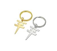 ZENRUIMING 2 Tokyo hotel Keychains， Stainless Steel Tokyo hotel Keychains，Rock Band Music Metal Figure Tokyo hotel Keychains, Gold+steel, Gold+steel, 6.2*2cm/2.44*0.78in