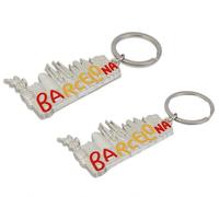 ZENRUIMING 2pcs Barcelona Spain building keychain, Barcelona tourist souvenir keychain, car backpack metal alloy pendant, Silver, One size