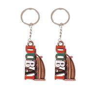 ZENRUIMING 2pcs dubai buildings keychain, dubai travel souvenir keychain, bag car decoration keychain, send friends elders colleagues travel souvenir keychain, Rose Gold, One size