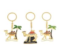 ZENRUIMING 3Pcs Morocco Travel Alloy Keychain MARRAKECH Camel Keychain, MARRAKECH Travel Souvenir, Gold, One size