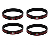 ZENRUIMING 4 Antigua Barbuda Flag Silicone Bracelets, Antigua Tourism Souvenirs, Athlete Training Accessories, Fan Cheer Bracelets, One Size, Silicone, no gemstone