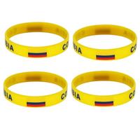 ZENRUIMING 4 Colombian Flag Silicone Bracelets, Sports Fans Sports Elastic Rubber Wristbands, Colombia Travel Souvenirs, One Size, Silicone, no gemstone