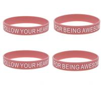 ZENRUIMING 4 Pcs Inspirational Follow Your Heart For Being Awesome Silicone Bracelet,Positive Optimism Bracelet,Men and Women Outdoor Casual Wristbands for Friends Family Colleagues