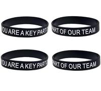 ZENRUIMING 4 Pcs Inspirational You are A Key Part of Our Team Silicone Bracelet,Inspirational Teamwork Bracelet,Men's and Women's Outdoor Casual Wristbands for Friends Family Colleagues