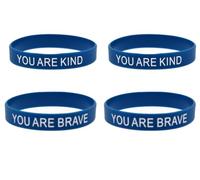 ZENRUIMING 4 Pcs Inspirational You are Kind You are Brave Silicone Bracelet, Men and Women Outdoor Casual Wristbands for Friends Family Colleagues