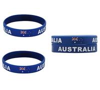 ZENRUIMING 4 Pieces Australia Flag Silicone Bracelet, Australia Tourism Souvenir, Fan Cheering Bracelet, Outdoor Training Wristband Casual Accessory, One Size, Silicone, no gemstone