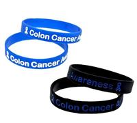 ZENRUIMING 4 Pieces Medical Alert Colon Cancer Awareness Silicone Bracelet, Colon Cancer Awareness Outdoor Ribbon Wristbands, Men's and Women's Outdoor Alert Rubber Ring, Adjustable, Silicone, no,