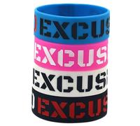 ZENRUIMING 4Pcs NO Excuse Motivational Silicone Bracelet, 1 Inch Soft Silicone Bracelet, Outdoor Sports Motivational Wristband
