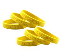 ZENRUIMING 6 Inspirational English Yellow Silicone Bracelets, Outdoor Sports, Elastic Rubber Wristband, One Size, Silicone, No Gemstone
