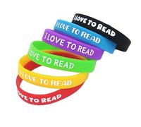 ZENRUIMING 6 Pieces I LOVE TO READ Silicone Wristbands - Motivational Reading Bracelets for Book Lovers, Reading Rewards, Literacy Campaigns