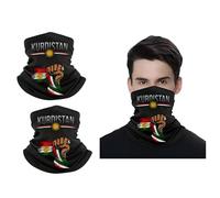 ZENRUIMING Pack of 2 Kurdish National Flag Multifunctional Scarf, UV Protection Face Mask for Outdoor Sports and Kurdish National Pride, Breathable and Moisture Wicking, black, One Size