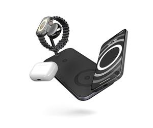 Zens Dual Plus Watch Wireless Charger, 10 W Wireless Charging Station for iPhone, Apple Watch, Qi devices, Includes 24 W Power Adapter (EU, UK, US) and 1.5 M Integrated Cable, Black