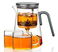 ZENS Magnetic Glass Infuser Teapot with 2 Cups for Loose Tea Diffusers