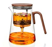 ZENS Magnetic Glass Teapot with Infuser, 1000ml Magic Loose Leaf Teapot