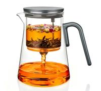 ZENS Magnetic Glass Teapot with Infuser, 1000ml Magic Loose Tea Infuser | Magnetic Glasss Teapot with Infuser for Mess-Free Echanted Tea Diffusers for Herbal Tea Lovers,Dark Green