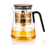ZENS Magnetic Teapot with Infuser, Magic Glass Loose Tea Infuser Pot with Magnetic Suction Lid for Mess-Free, Modern herb Tea Diffusers for Tea Lovers Gifts, Black Walnut Pattern Handle