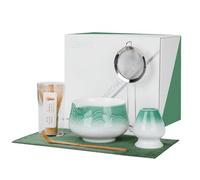 ZENS Matcha Tea Set with Bamboo Whisk, 6pcs Matcha Tea Ceremony Kit Includes Ceramic Bowl & (Chasen Holder), Whisk, Scoop, Sifter and Soft Towel for Matcha Latte, Making Usucha, Blue
